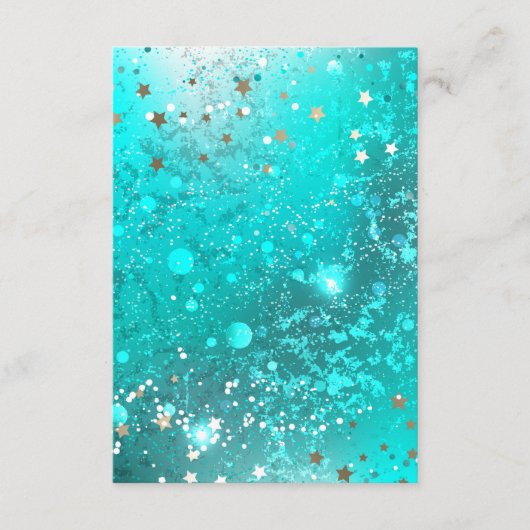 Mint Turquoise Foil Achtergrond Advieskaart (Voorkant)