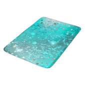 Mint Turquoise Foil Achtergrond Badmat (Gekanteld)