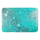 Mint Turquoise Foil Achtergrond Badmat (Voorkant)