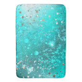 Mint Turquoise Foil Achtergrond Badmat (Voorkant Verticaal)