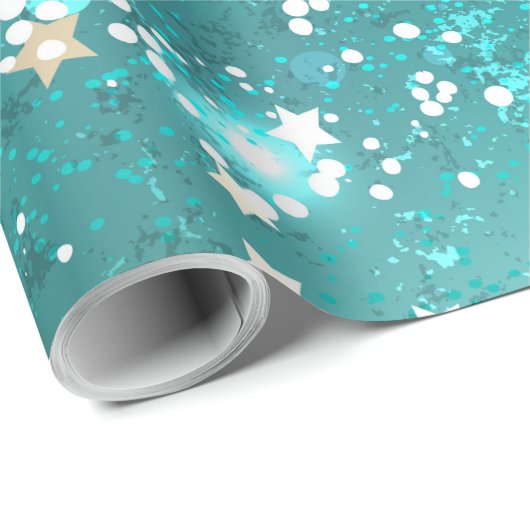 Mint Turquoise Foil Achtergrond Cadeaupapier (Rol Hoek)