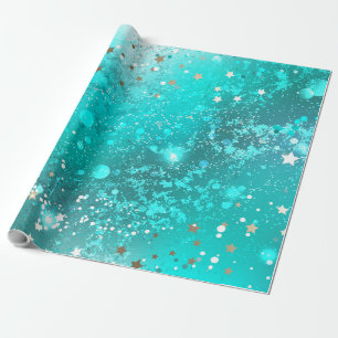 Mint Turquoise Foil Achtergrond Cadeaupapier