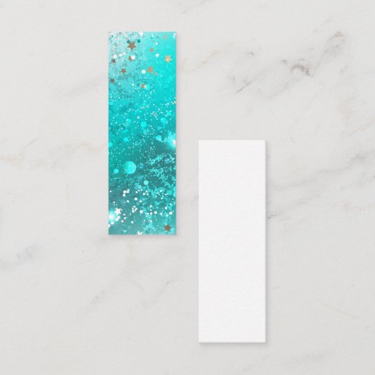 Mint Turquoise Foil Achtergrond Contactkaartje (Voorkant / Achterkant)