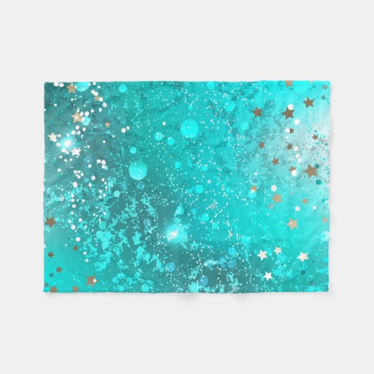 Mint Turquoise Foil Achtergrond Fleece Deken (Voorkant (Horizontaal))