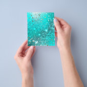 Mint Turquoise Foil Achtergrond Flyer (Hand)