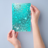 Mint Turquoise Foil Achtergrond Flyer (Hand)