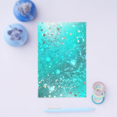 Mint Turquoise Foil Achtergrond Flyer (Enkel)