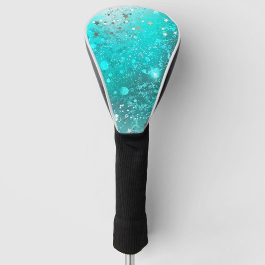 Mint Turquoise Foil Achtergrond Golfheadcover (Voorkant)
