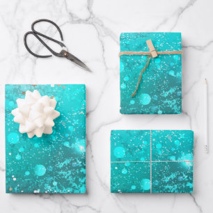 Mint Turquoise Foil Achtergrond Inpakpapier Vel