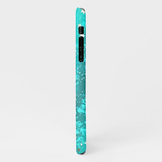 Mint Turquoise Foil Achtergrond iPhone Hoesje (Linkerkant)