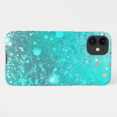 Mint Turquoise Foil Achtergrond iPhone Hoesje (Achterkant horizontaal)