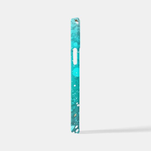 Mint Turquoise Foil Achtergrond iPhone Hoesje (Rechterkant)