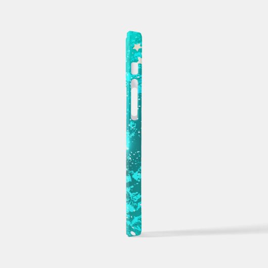 Mint Turquoise Foil Achtergrond iPhone Hoesje (Linkerkant)