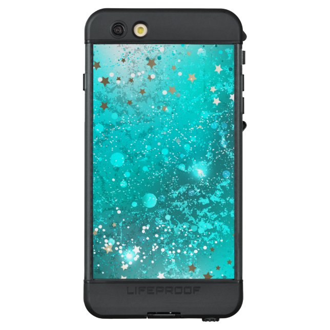 Mint Turquoise Foil Achtergrond LifeProof iPhone Hoesje (Achterkant)
