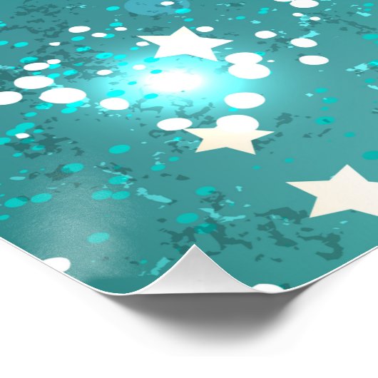 Mint Turquoise Foil Achtergrond Perfect Poster (Hoek)