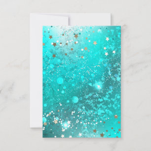 Mint Turquoise Foil Achtergrond RSVP Kaartje