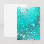 Mint Turquoise Foil Achtergrond RSVP Kaartje (Voorkant / Achterkant)