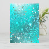 Mint Turquoise Foil Achtergrond Save The Date (Staand voorkant)