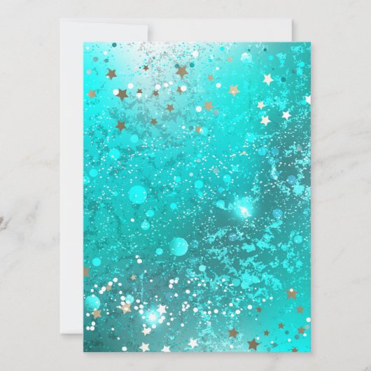 Mint Turquoise Foil Achtergrond Save The Date (Voorkant)