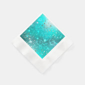 Mint Turquoise Foil Achtergrond Servet (Hoek)