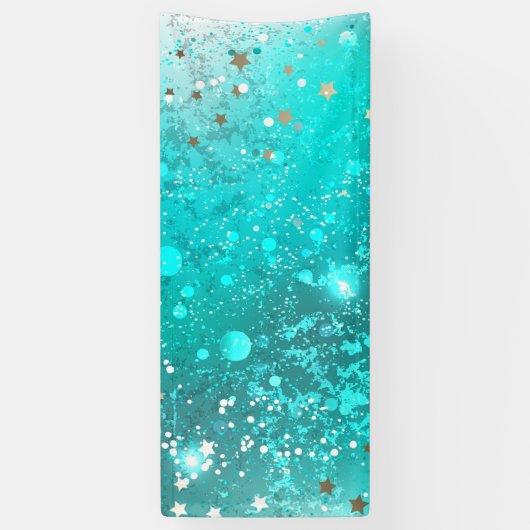 Mint Turquoise Foil Achtergrond Spandoek (Verticaal)