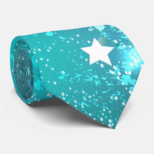 Mint Turquoise Foil Achtergrond Stropdas (Opgerold)