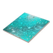 Mint Turquoise Foil Achtergrond Tegeltje (Zijkant)