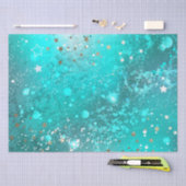 Mint Turquoise Foil Achtergrond Tissuepapier (Craft)