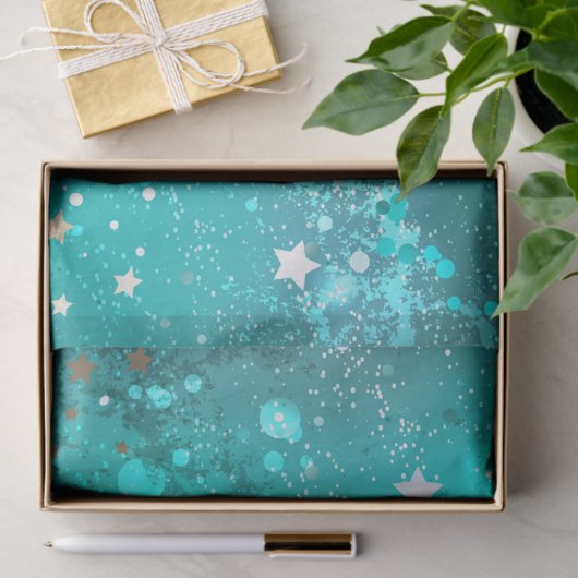 Mint Turquoise Foil Achtergrond Tissuepapier (Geschenk)