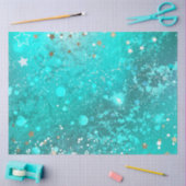 Mint Turquoise Foil Achtergrond Tissuepapier (Craft)