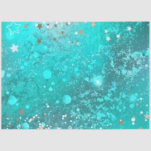 Mint Turquoise Foil Achtergrond Tissuepapier (Voorkant)