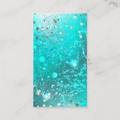 Mint Turquoise Foil Achtergrond Visitekaartje (Voorkant)