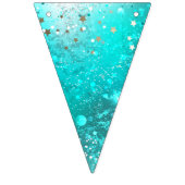 Mint Turquoise Foil Achtergrond Vlaggetjes (Derde vlag)