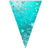 Mint Turquoise Foil Achtergrond Vlaggetjes (Tweede vlag)