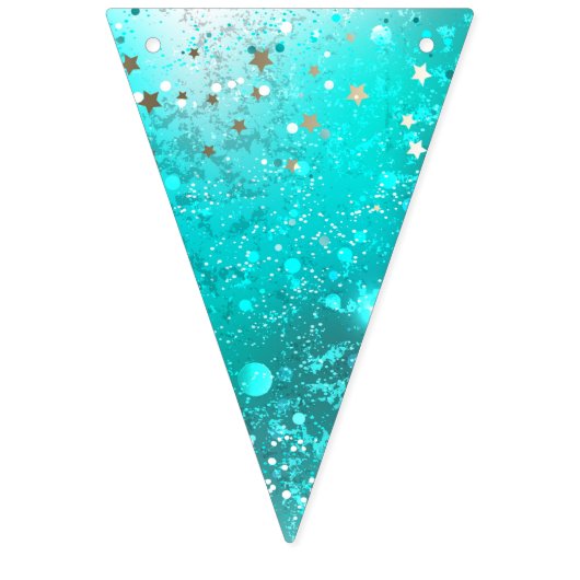 Mint Turquoise Foil Achtergrond Vlaggetjes (Eerste vlag)