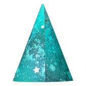 Mint Turquoise Foil Background Feesthoedjes (Achterkant)