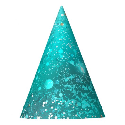 Mint Turquoise Foil Background Feesthoedjes (Voorkant)