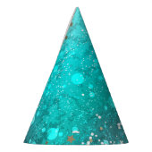 Mint Turquoise Foil Background Feesthoedjes (Links)