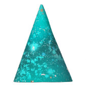 Mint Turquoise Foil Background Feesthoedjes (Rechts)
