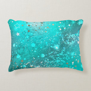Mint Turquoise Folie Achtergrond Accent Kussen