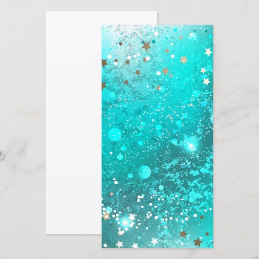 Mint Turquoise Folie Achtergrond Bedankkaart (Voorkant / Achterkant)