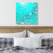Mint Turquoise Folie Achtergrond Canvas Afdruk (Insitu (Slaapkamer))