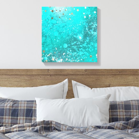 Mint Turquoise Folie Achtergrond Canvas Afdruk (Insitu (Slaapkamer))