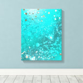 Mint Turquoise Folie Achtergrond Canvas Afdruk (Insitu (Houten vloer))