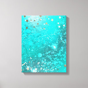 Mint Turquoise Folie Achtergrond Canvas Afdruk