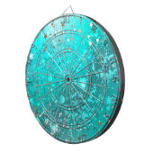 Mint Turquoise Folie Achtergrond Dartbord (Voorkant Rechts)