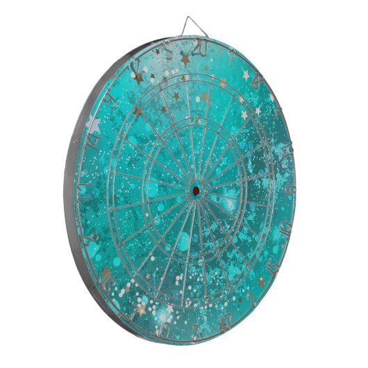 Mint Turquoise Folie Achtergrond Dartbord (Voorkant Links)