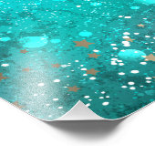 Mint Turquoise Folie Achtergrond Foto Afdruk (Hoek)