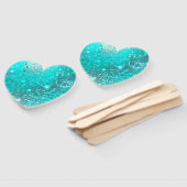 Mint Turquoise Folie Achtergrond Handwaaier (Niet-gemonteerd)