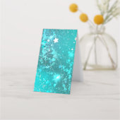 Mint Turquoise Folie Achtergrond Klantenkaartje (Voorkant)